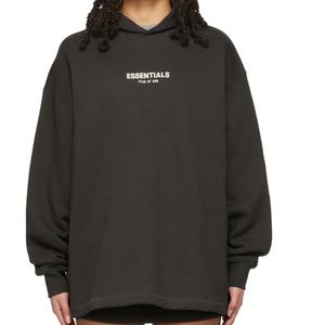 Fear of God Essentials Black Relaxed Hoodie. Size Small. Brand new with Tags.